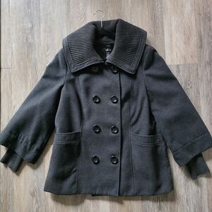 Black Double-Breasted Peacoat